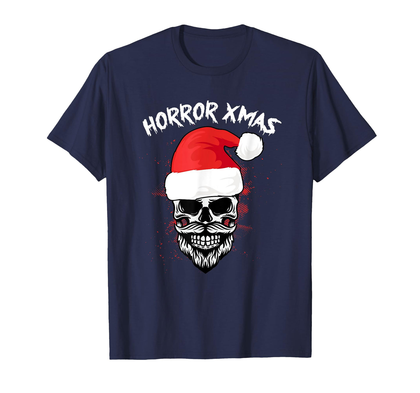 Horror X-Mas Christmas Pajama Cool Skeleton Skull Santa Hat T-Shirt