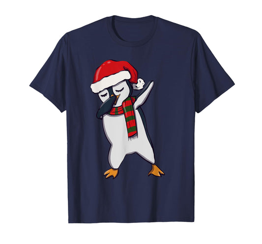 Kids Dabbing Dab Penguin Man Xmas Girls Boys Christmas T-Shirt