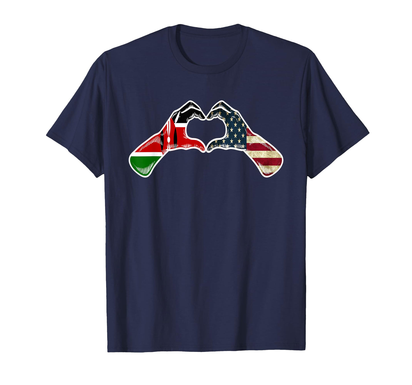 Kenya American USA Flag - USA Kenyan Heart T-Shirt