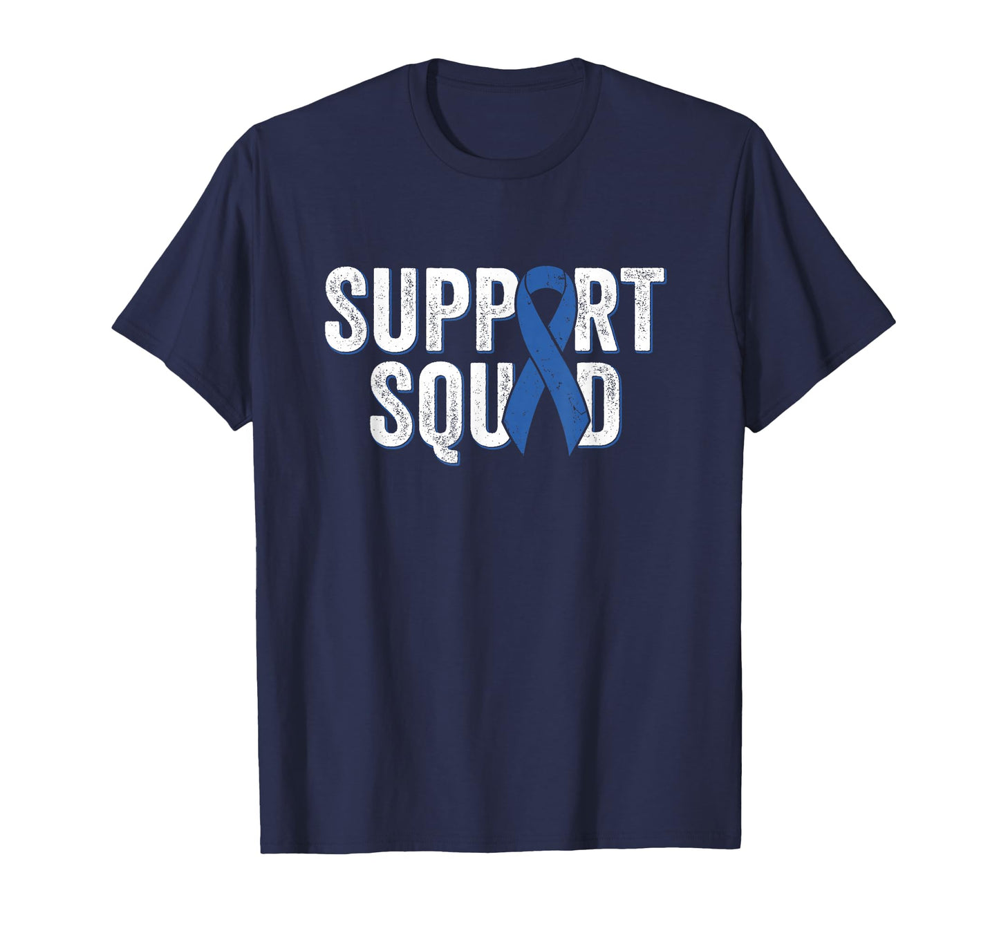 Colon Cancer Support Squad, Blue Colorectal Awareness Ribbon T-Shirt