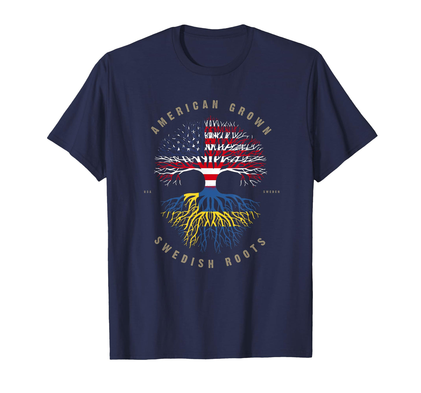 American Grown Swedish Roots Sweden Flag T-Shirt