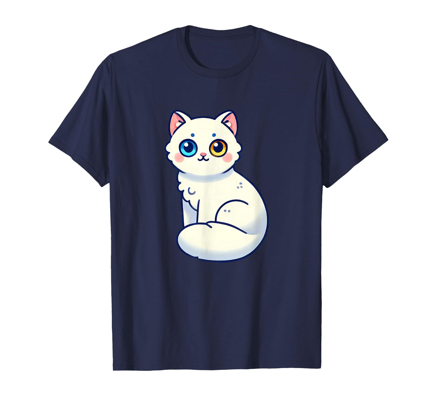 Cat With Heterochromia Cute Cat Lover Men Women Kids T-Shirt