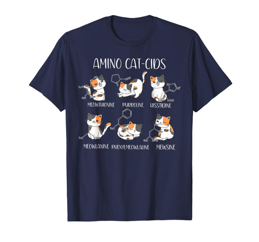 Amino Acid Cats Chemistry Cute Science Teacher Cat Lovers T-Shirt