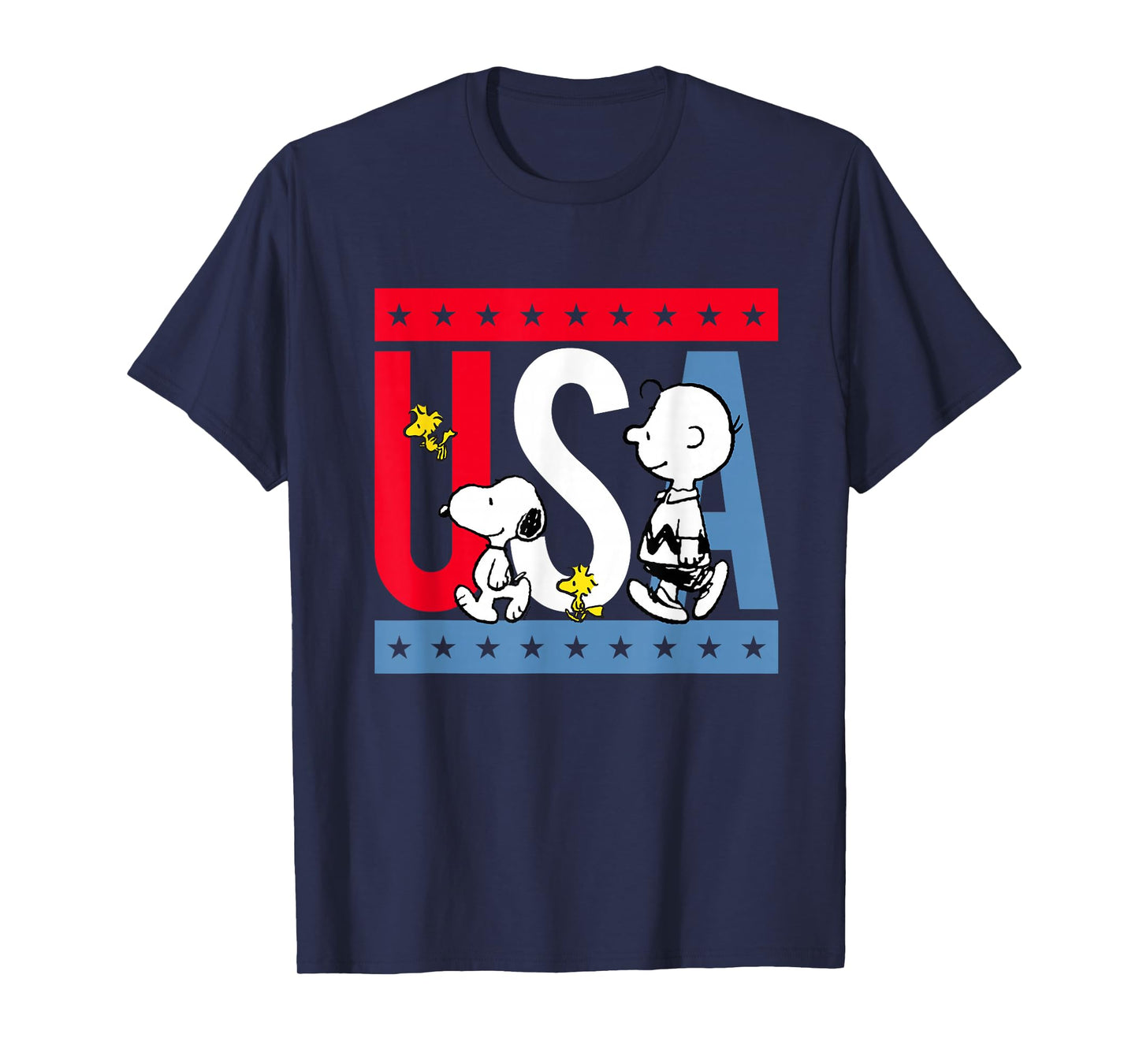 Peanuts Snoopy Americana red White and Blue USA T-Shirt