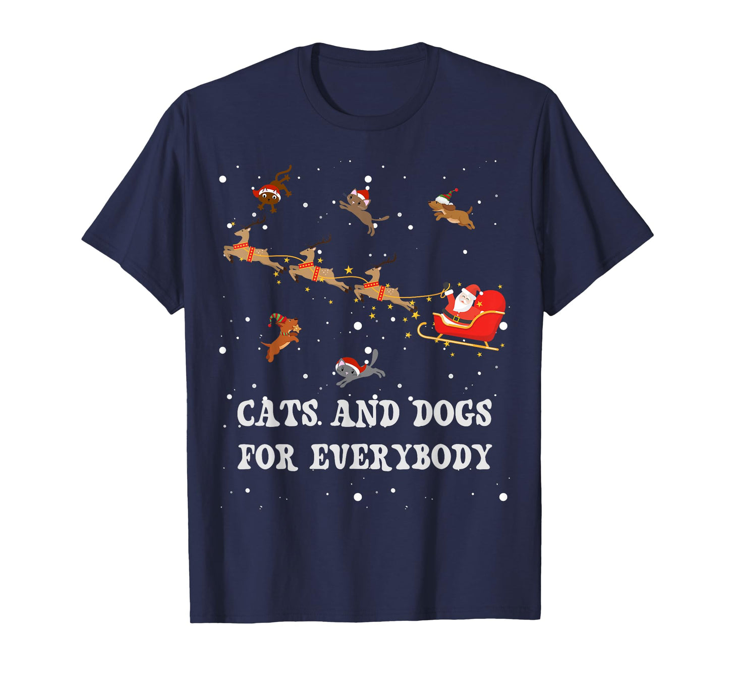 Dogs For Everybody Funny Dog Lovers Christmas T-Shirt