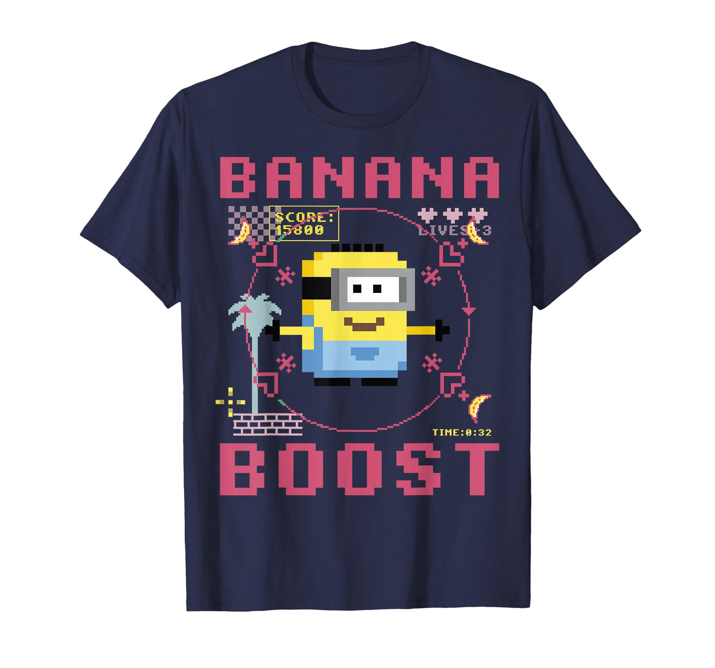 Despicable Me Minions 8-Bit Banana Boost Graphic T-Shirt T-Shirt