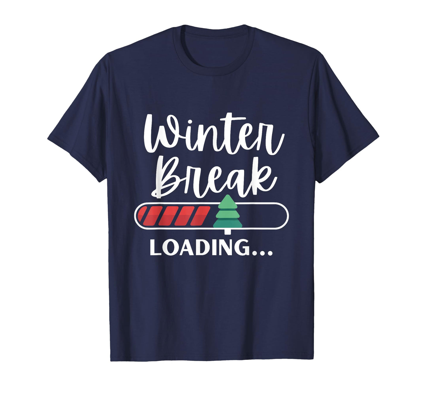 Winter Break Loading Christmas Tree Teacher Student Pajama T-Shirt