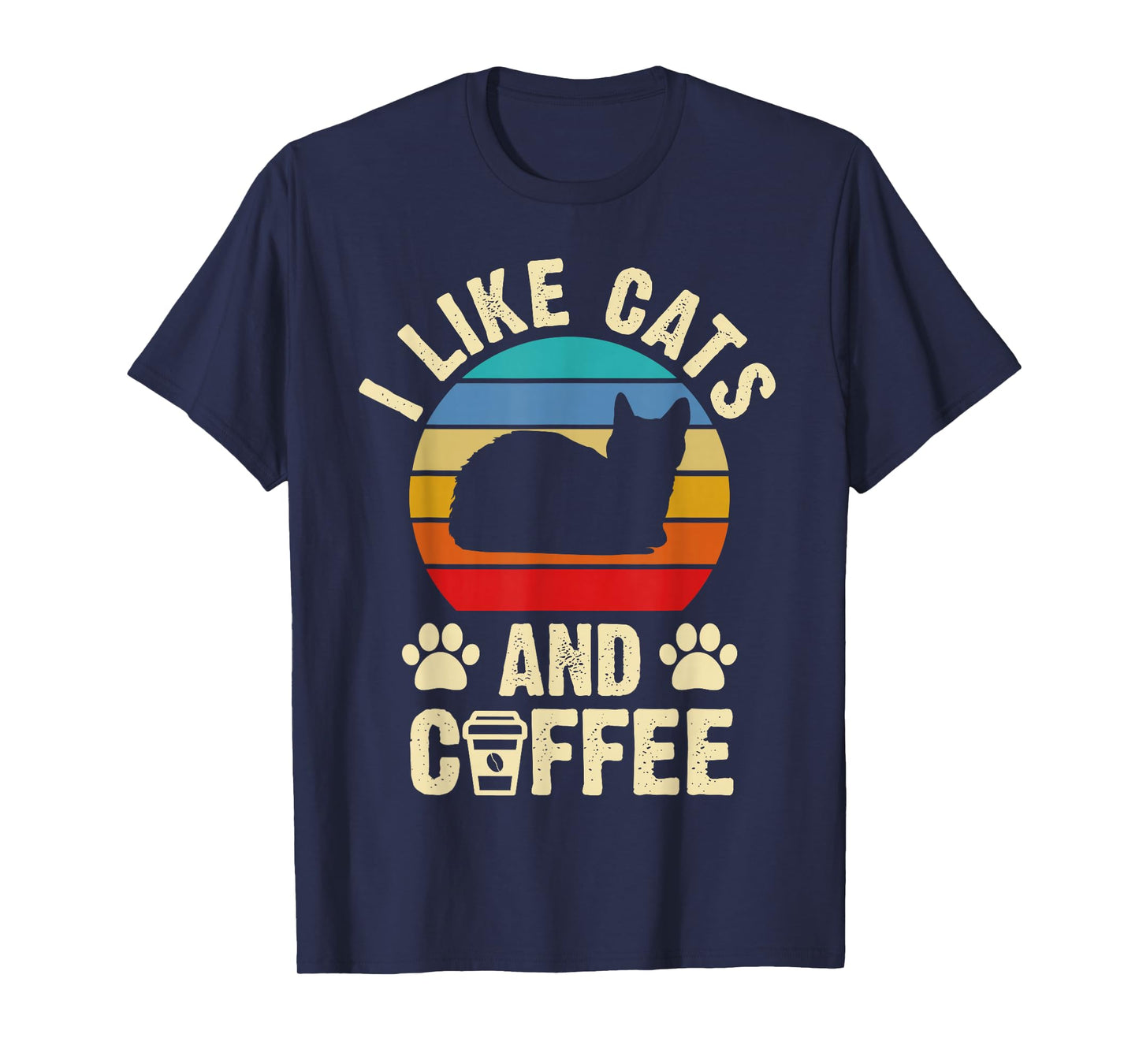I like Cats & Coffee Funny vintage Kitten theme lover T-Shirt