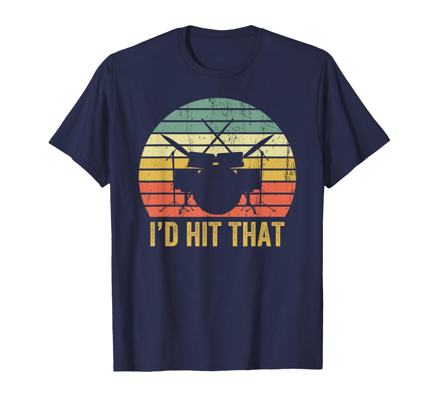 Drummer Musician Vintage Drumsticks Clothing Co Black Retro Drummer T-Shirt for Women, Small, Short Sleeve