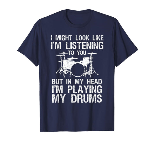 Funny Drummer Art For Men Women Drum Player Percussion Lover T-Shirt