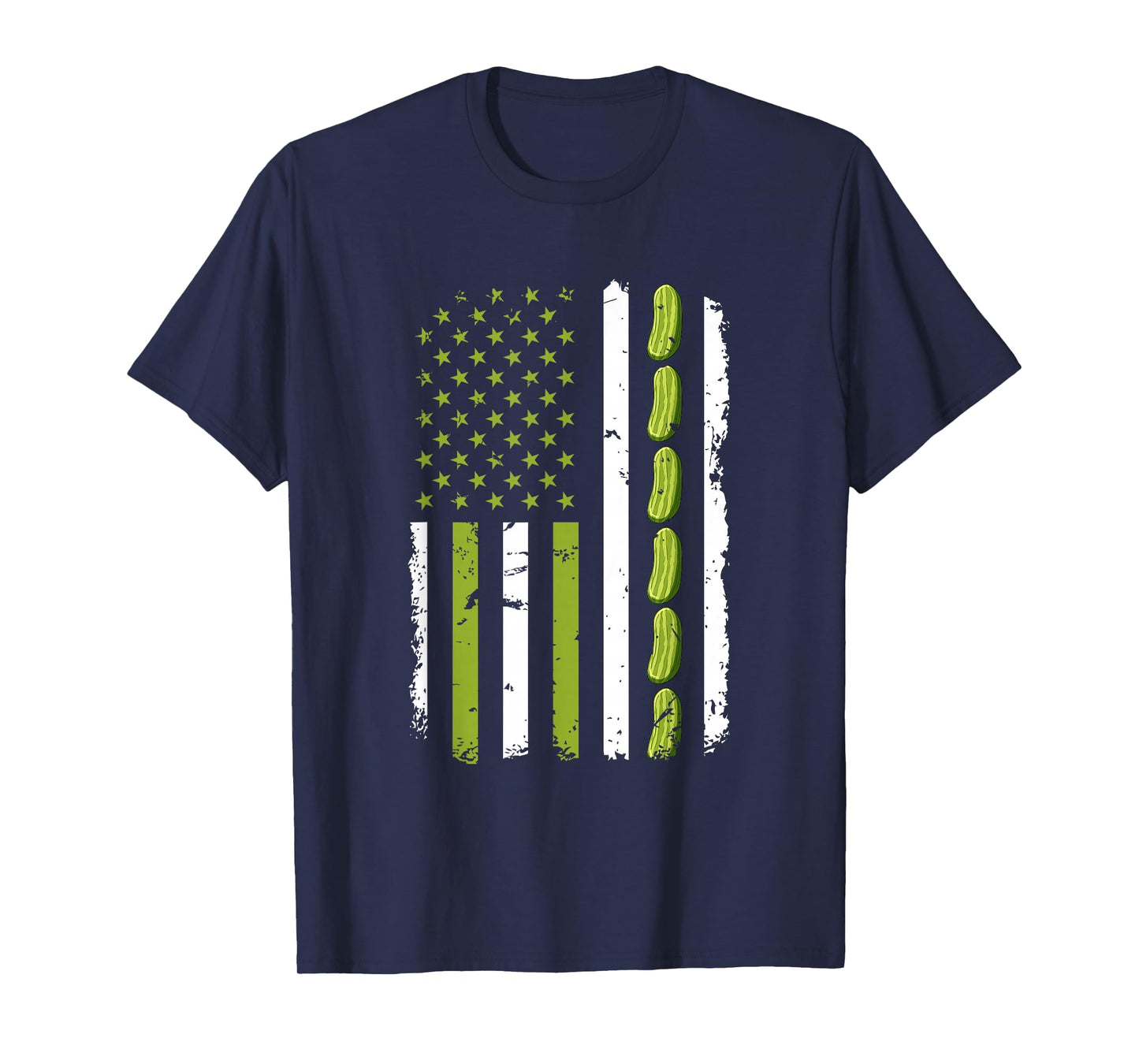 Pickle Cucumber USA American Flag Pickle Lovers 4th of July T-Shirt