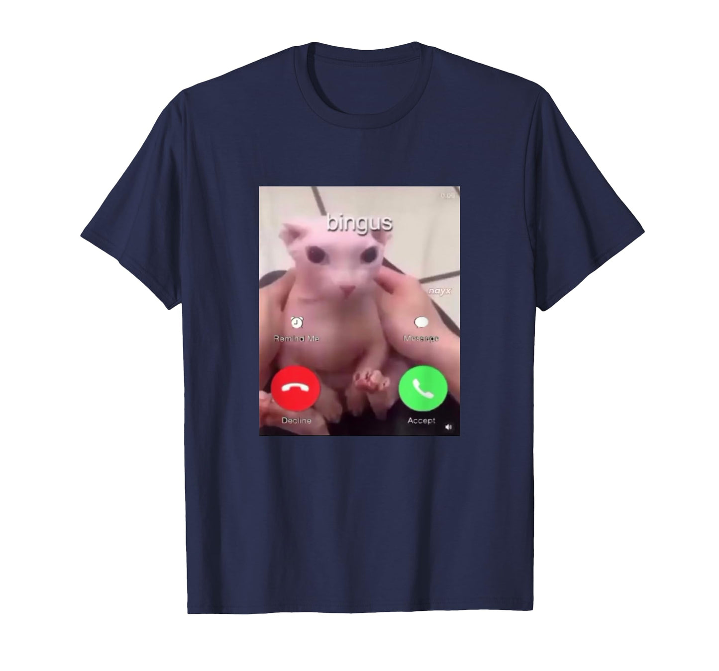 Bingus is Calling Hairless Sphinx Cat Bingus Cat Meme T-Shirt