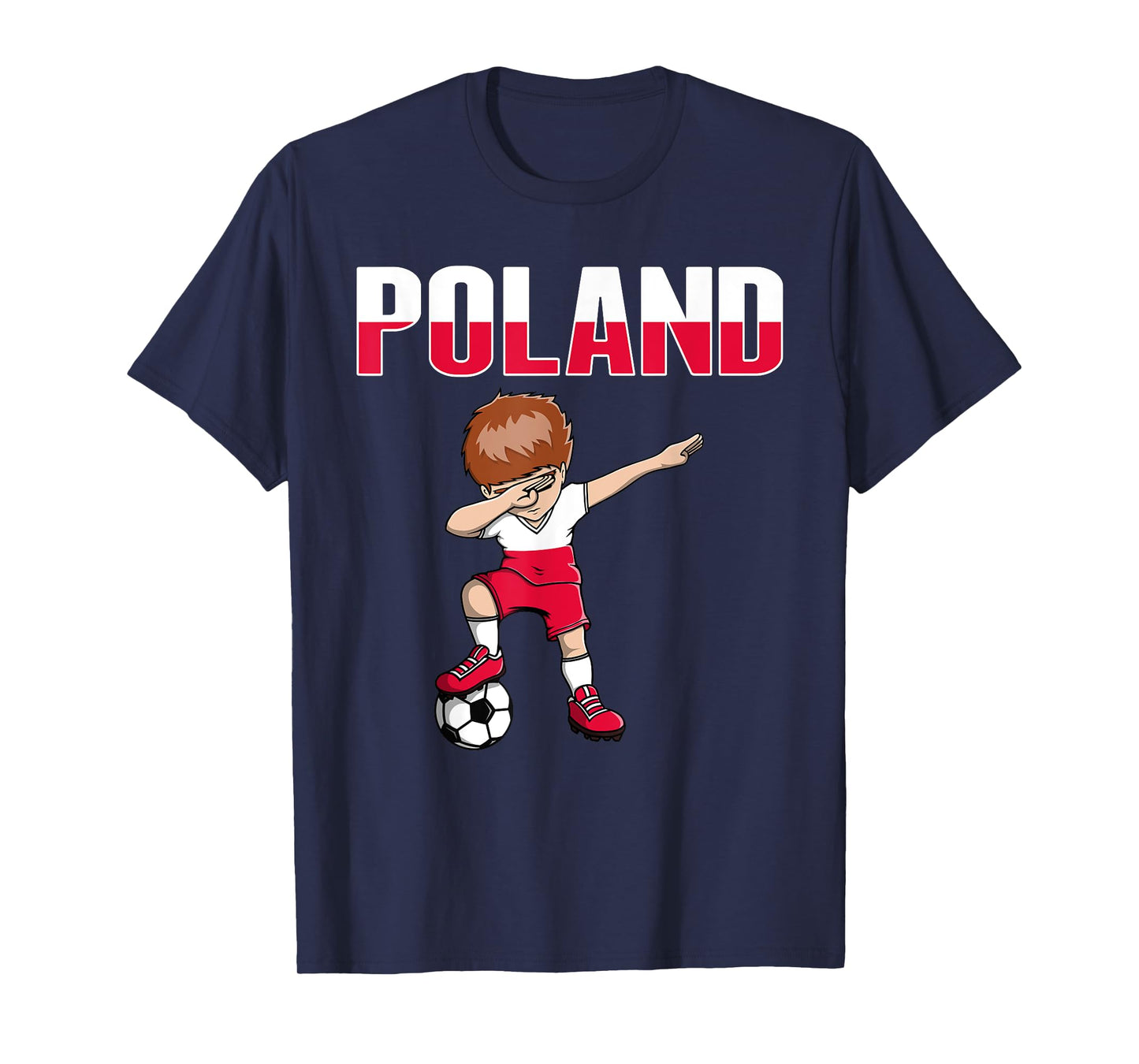 Dabbing Soccer Boy Poland Soccer Fans Jersey Polish Football T-Shirt