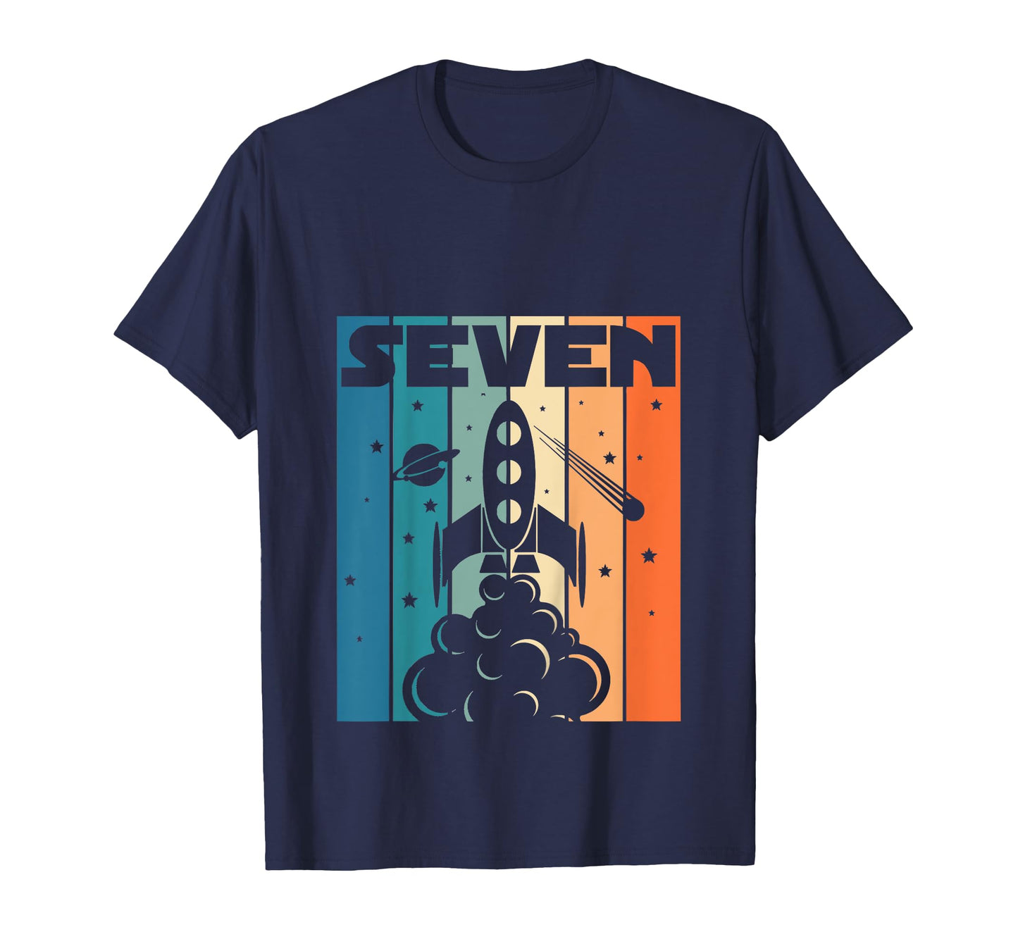 7 Year Old 7th Space Rocket Astronaut Birthday Boys Girls T-Shirt