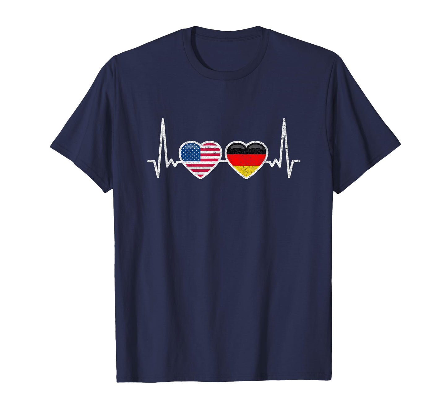 Germany USA Heartbeat Flag American German T-Shirt
