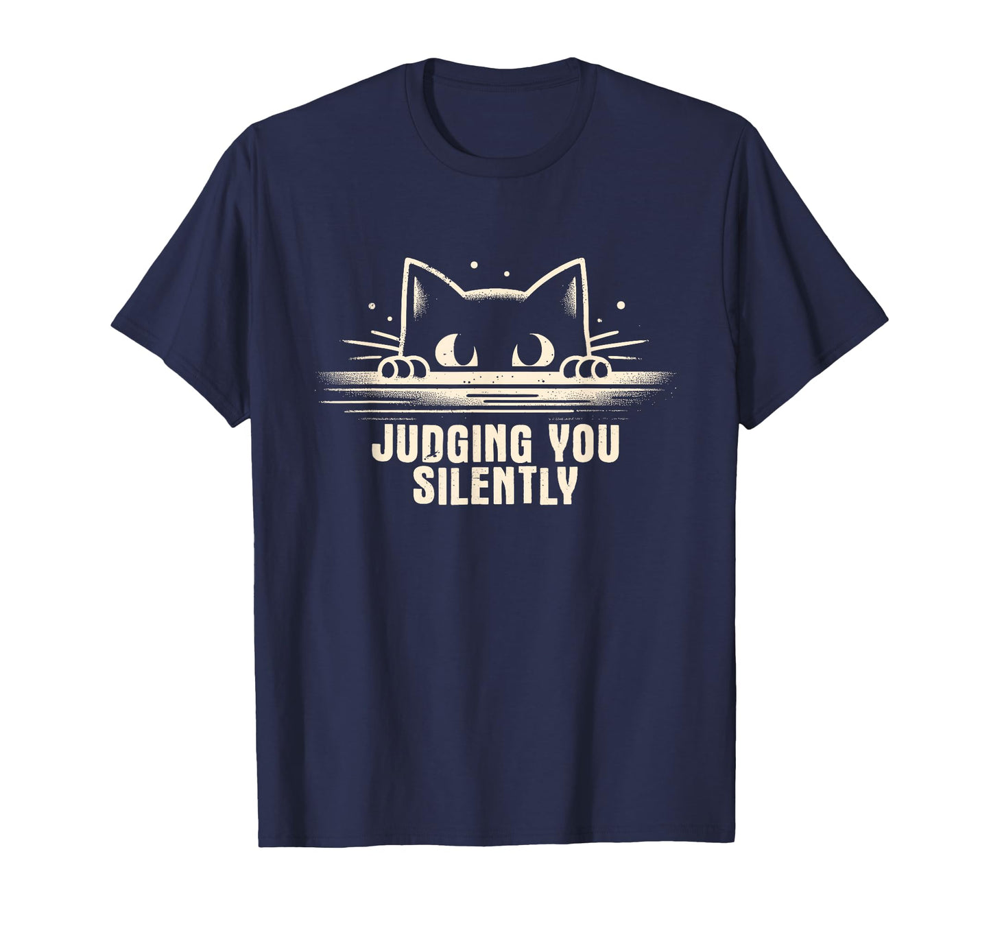Judging You Silently - Funny Black Cat Kitten Pet Lover T-Shirt
