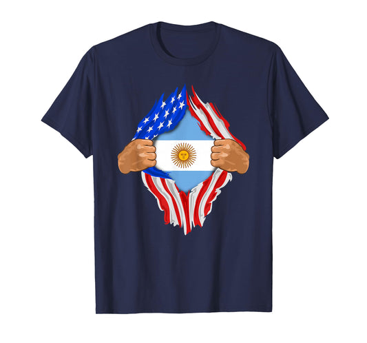 Argentinian Blood Inside Me | Argentina Flag Gift T-Shirt