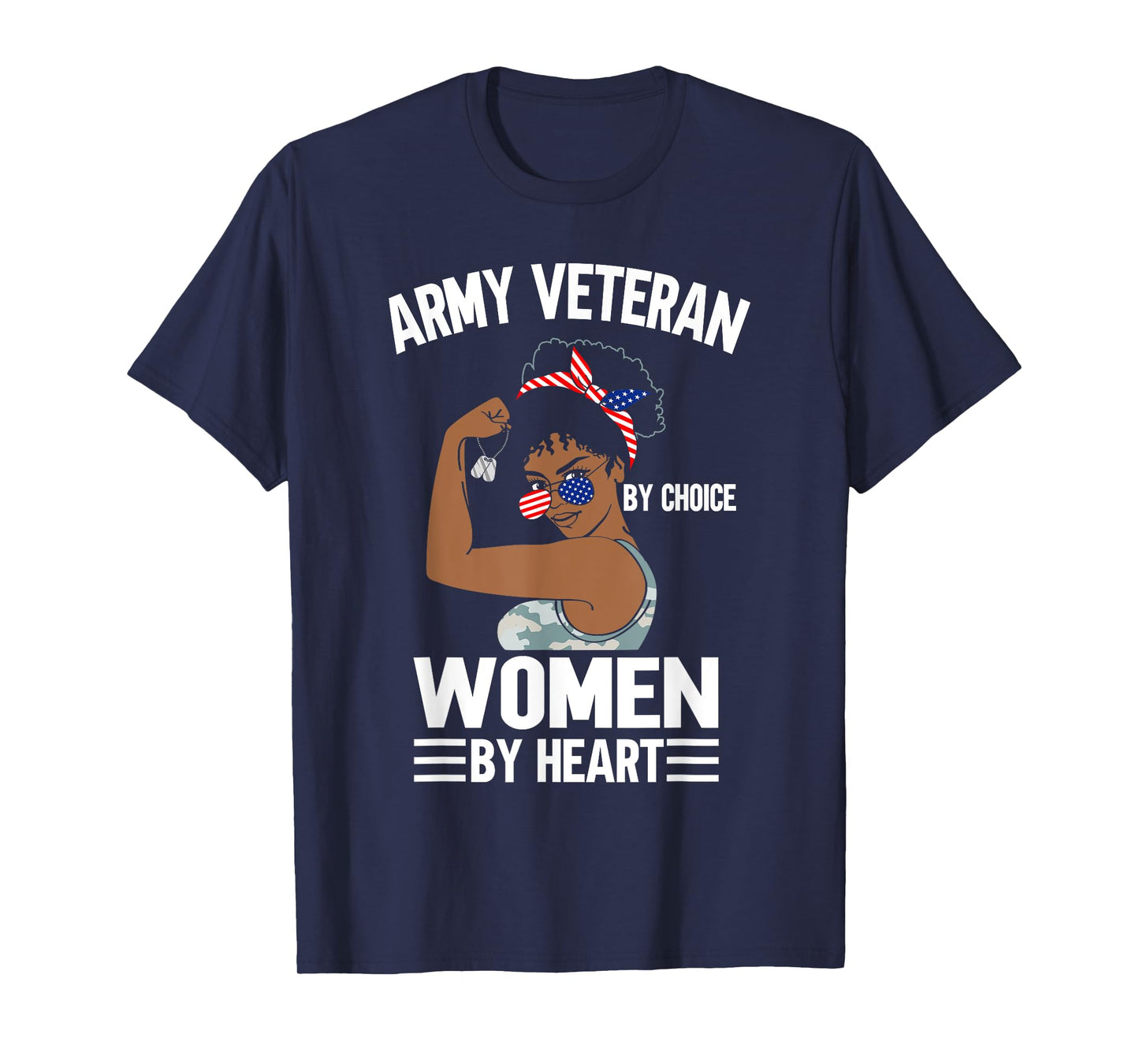 African American Army Veteran Female Afro Melanin Girl T-Shirt