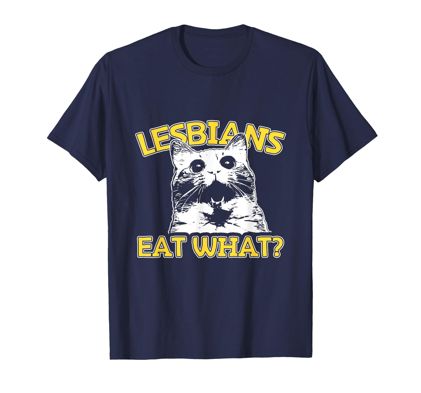 Funny Cat Lovers Lesbians Eat What? Gay Women's T-Shirt
