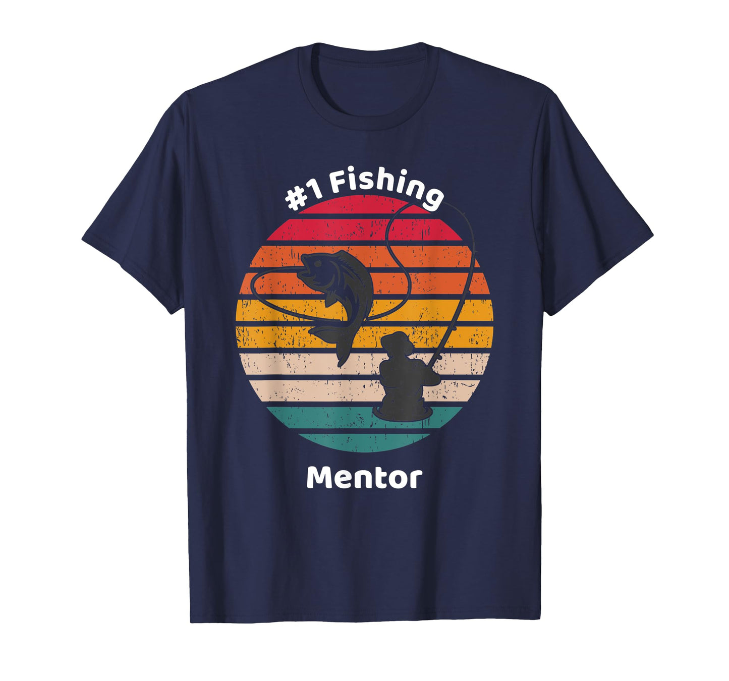 #1 Fishing Mentor Graphic Fisherman Fathers Day Gift T-Shirt