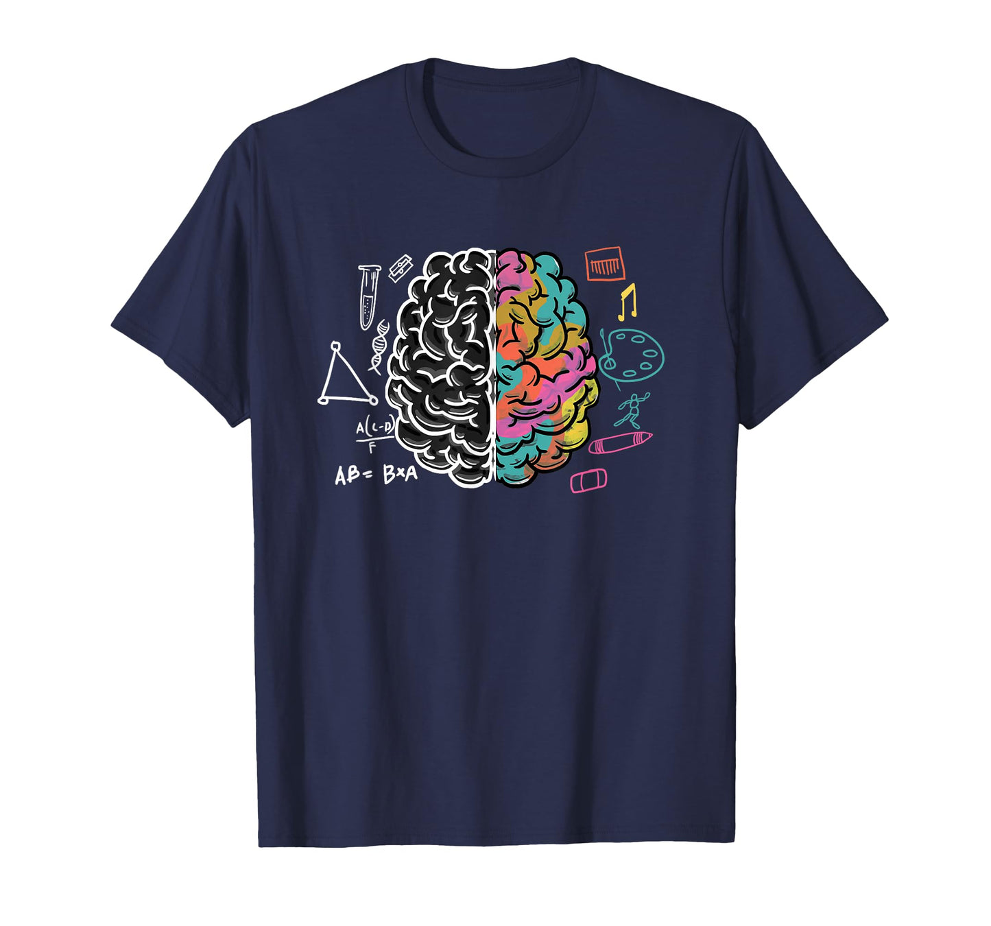 Color Splitted Brain Science Art Physician Neurologist Gift T-Shirt