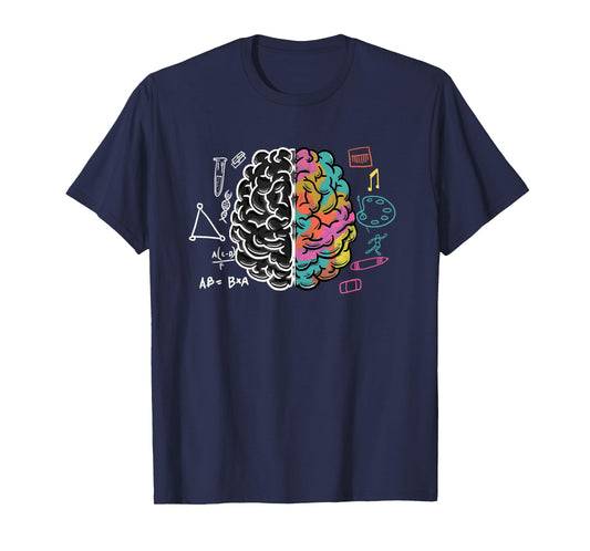 Color Splitted Brain Science Art Physician Neurologist Gift T-Shirt