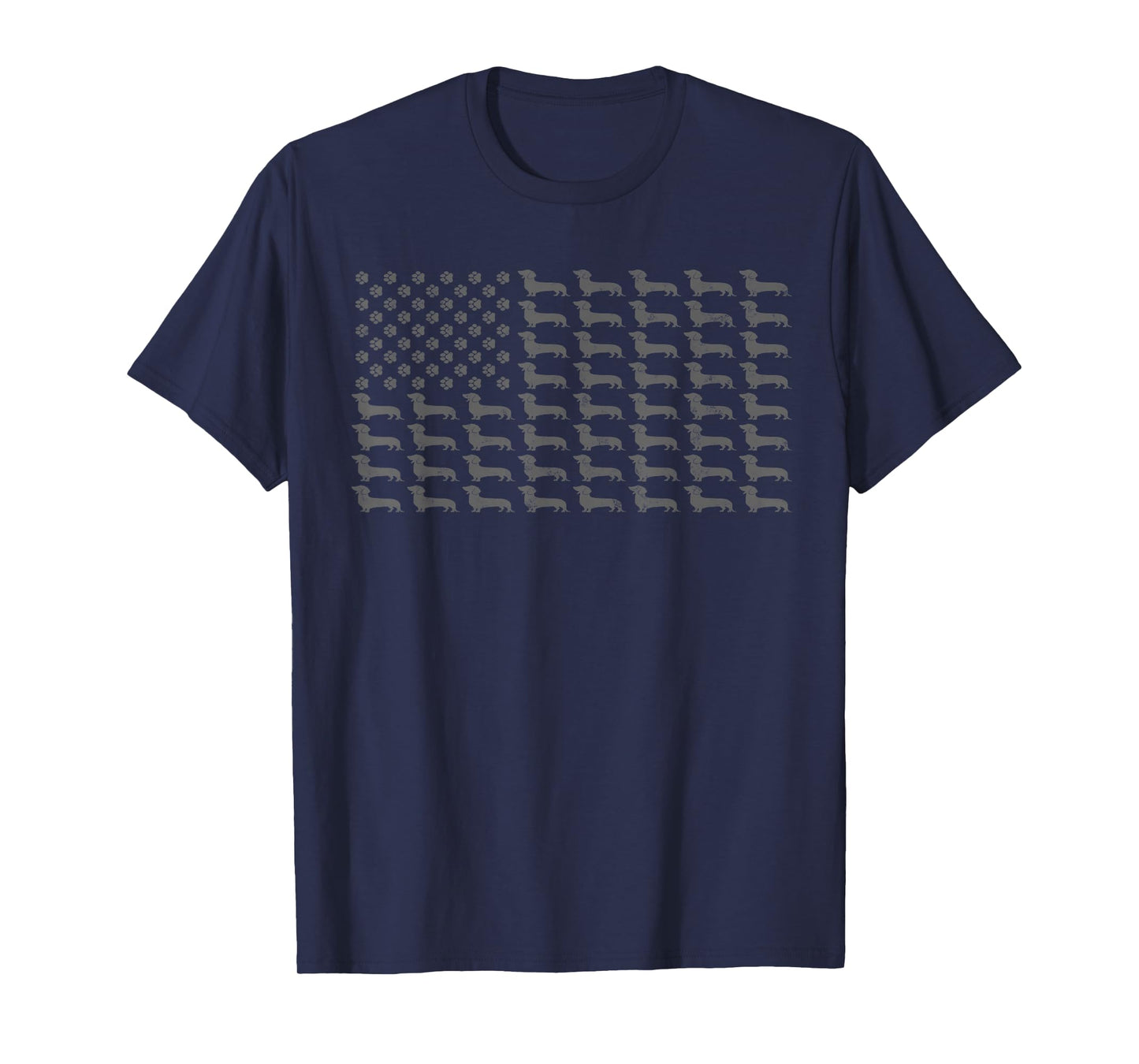 American Flag Vintage Patriotic Dachshund Dad Weiner Dog T-Shirt