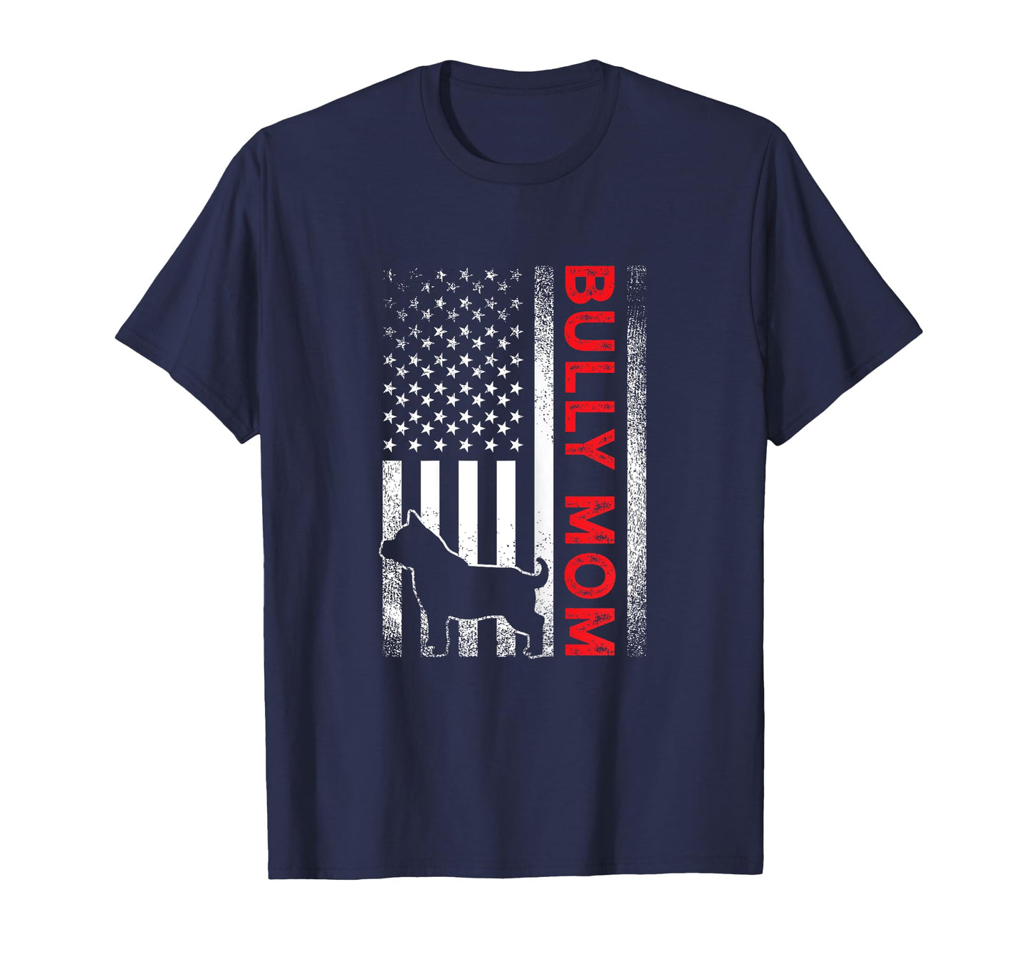 Bully or pitbull dog MOM vintage american flag- mama gifts T-Shirt