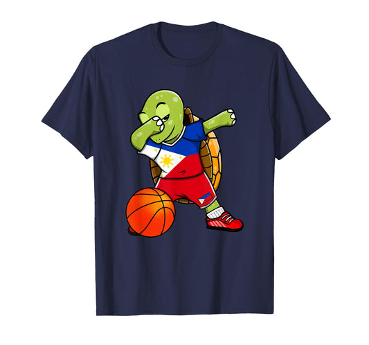 Dabbing Turtle Philippines Jersey Philippine Basketball Fans T-Shirt