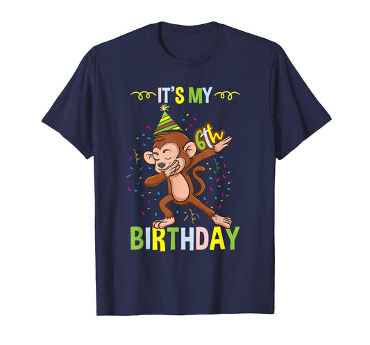 Its My 6th Birthday Monkey T-Shirt