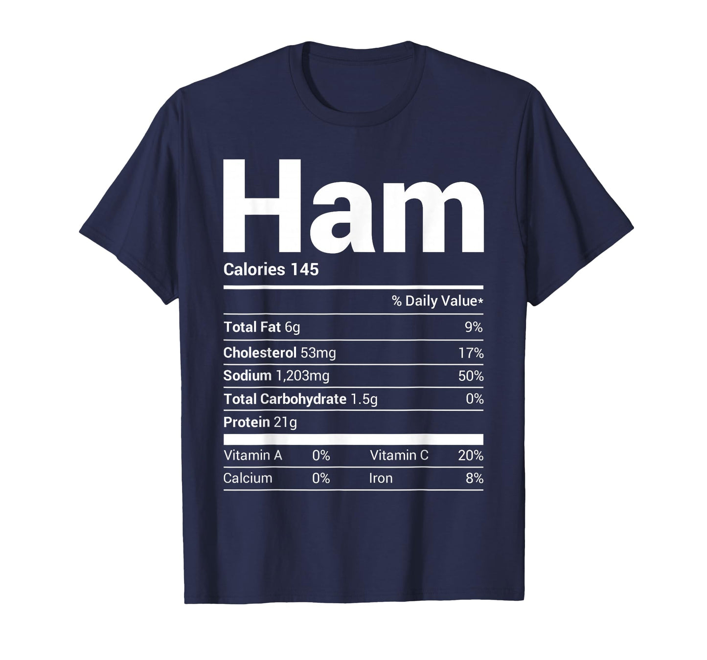Ham Nutrition Facts Family Matching Christmas Costume Gift T-Shirt