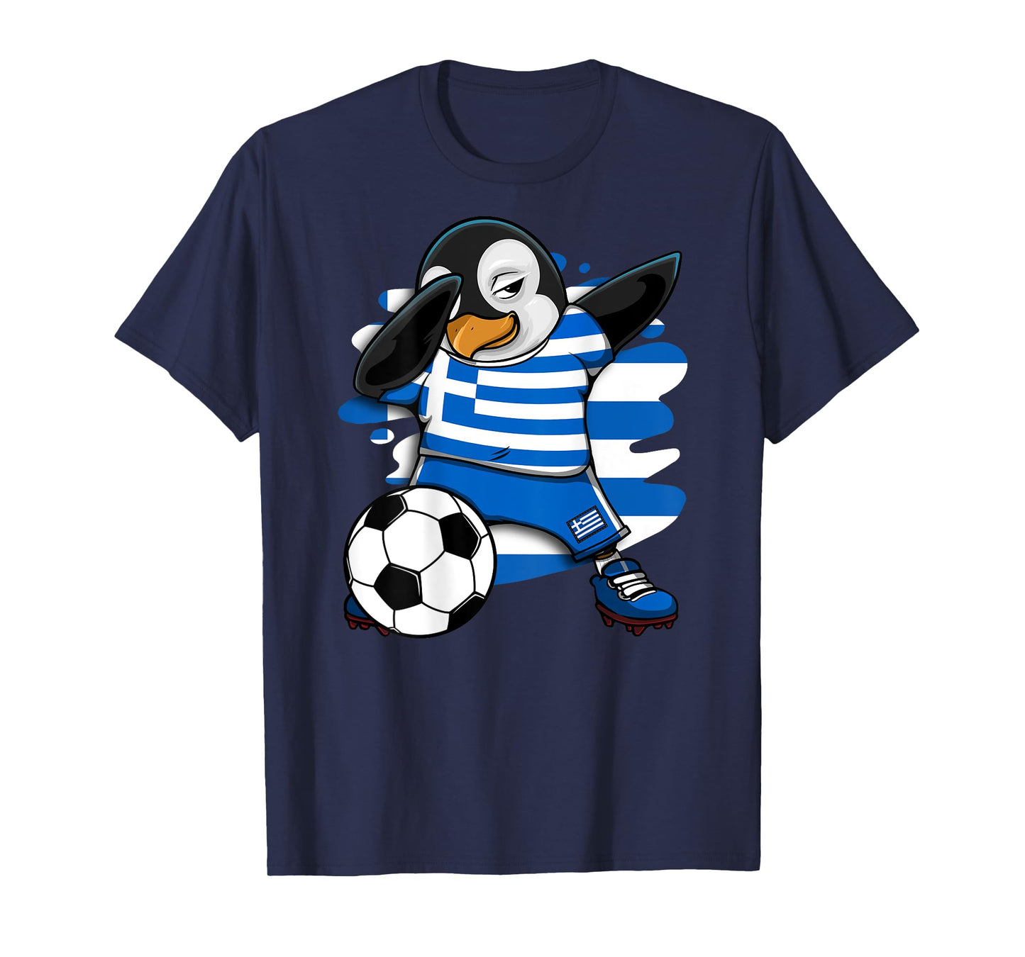 Dabbing Penguin Greece Soccer Fans Jersey Football Lovers T-Shirt