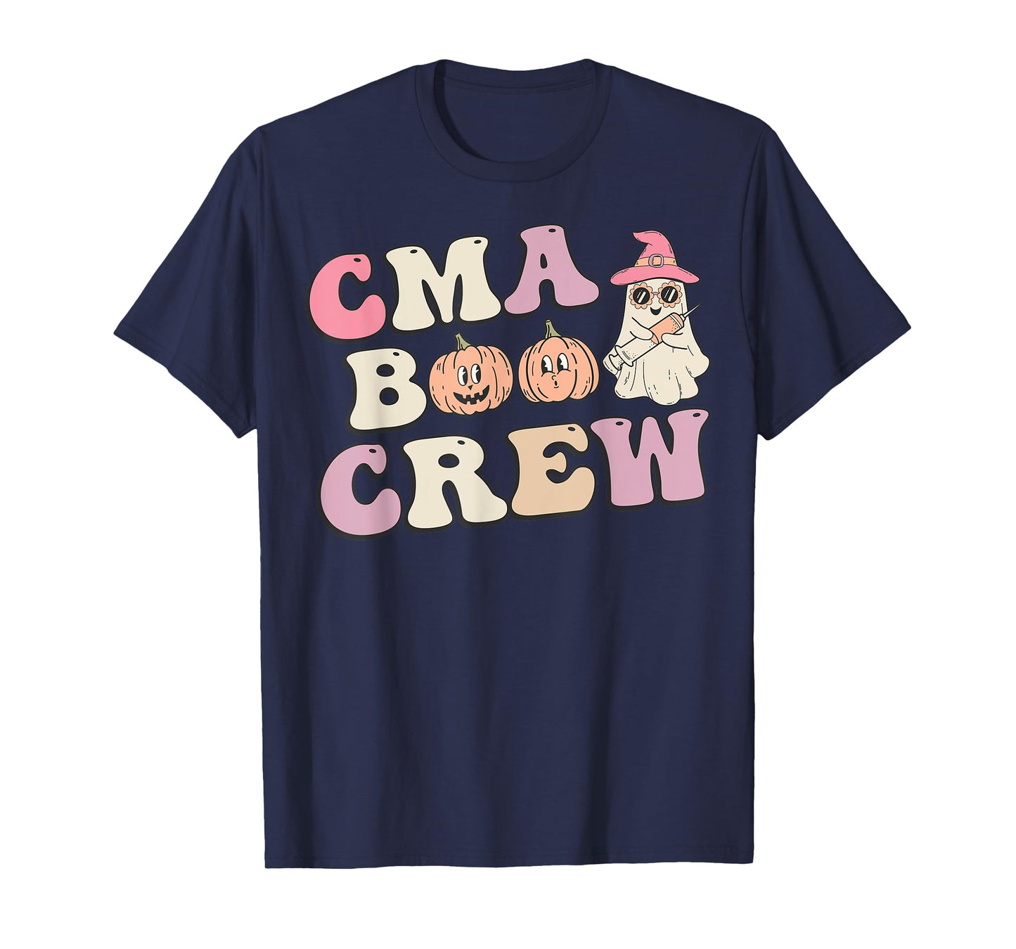 CMA Boo Crew Medical Assistant Halloween Ghost Costume Women T-Shirt