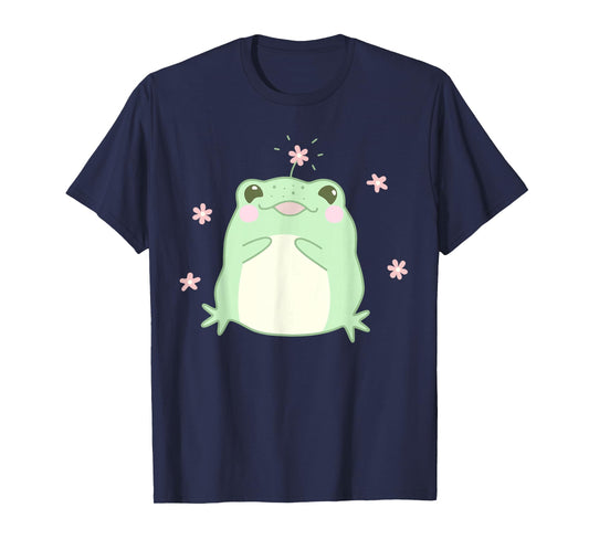 Cute Happy Frog Teen Girl Women Cottagecore Aesthetic Kawaii T-Shirt