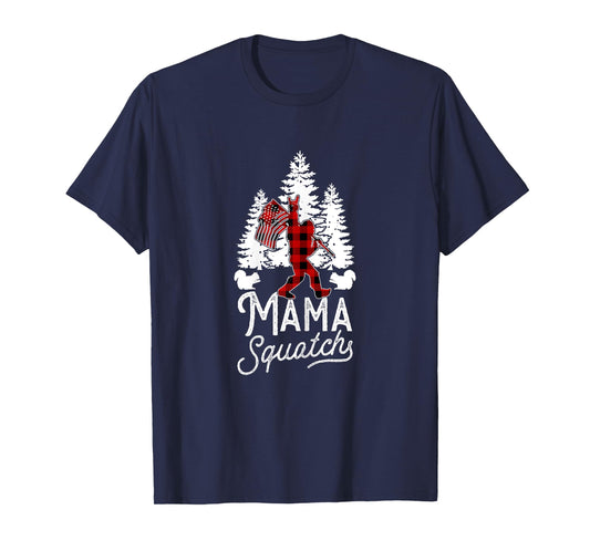 Mama Squatch American Flag Mom Christmas Women T-Shirt