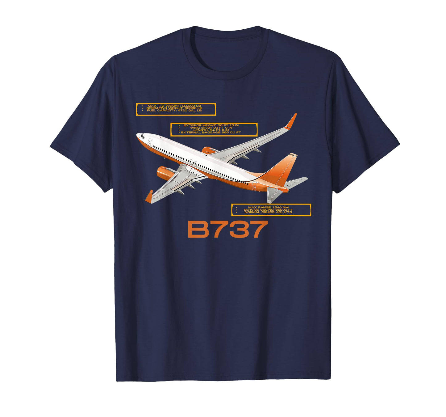 B737 Jet Airplane! Aviation Airplane T-Shirt