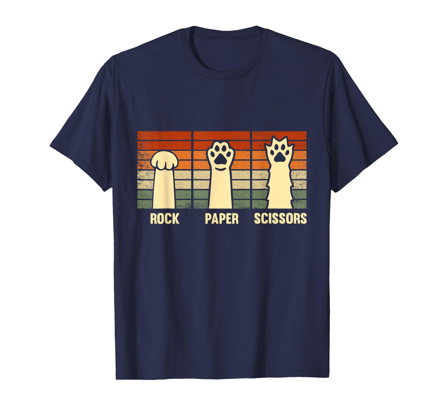 Rock Paper Scissors Hand Game Cute Paw Funny Cat Kids T-Shirt