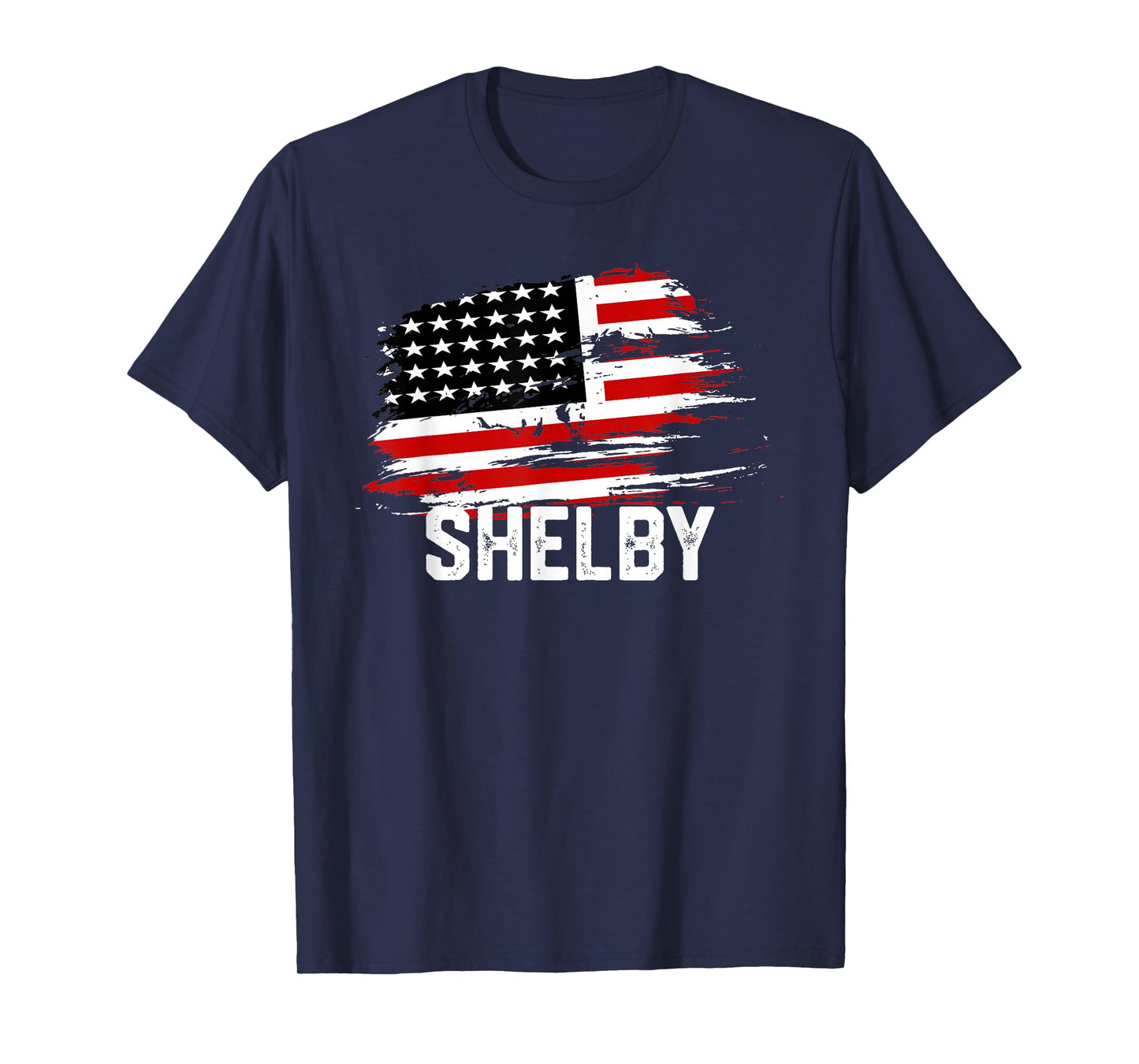 SHELBY USA Flag T-Shirt Personalized 4th of July SHELBY T-Shirt