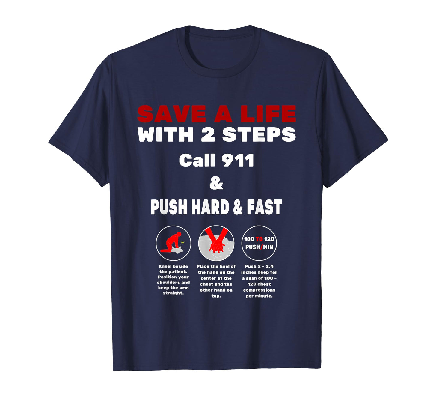 CPR Instructor t-shirt, hands only instructions T-Shirt