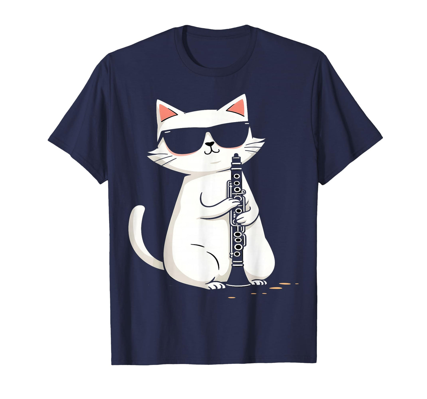 Cool Cat Playing Clarinet Funny Musician T-Shirt