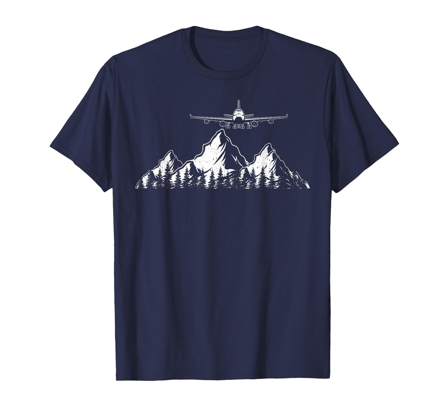 Airplane Over Mountains Funny Pilot Aviation Men Women Kids T-Shirt