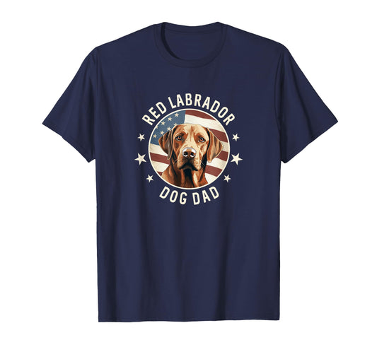 Red Labrador Retriever Dog Dad T-Shirt for Men Women