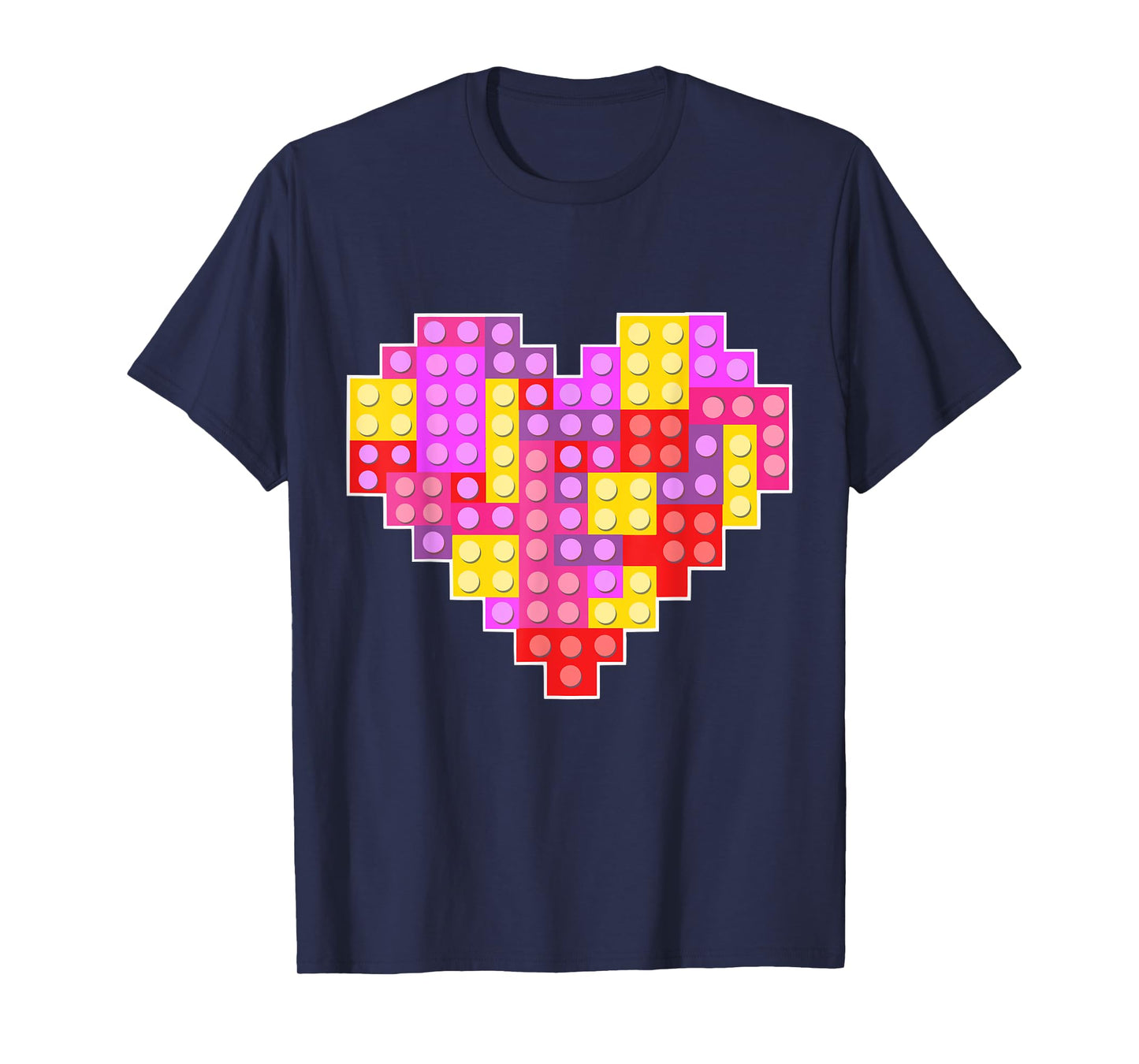 Cute Heart Building Blocks Lover Master Builder Girls Kids T-Shirt
