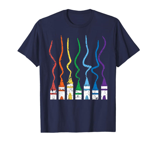 Crayon Coloring Art Lover SteMi Apparel Crayon Lover Coloring Artistic Drawing Color Multicolor Rainbow Art Themed T-Shirt for Unisex Adults