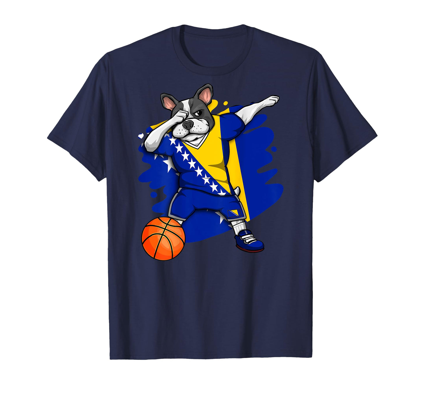 Dabbing Bulldog Bosnia Herzegovina Basketball Fan Jersey T-Shirt