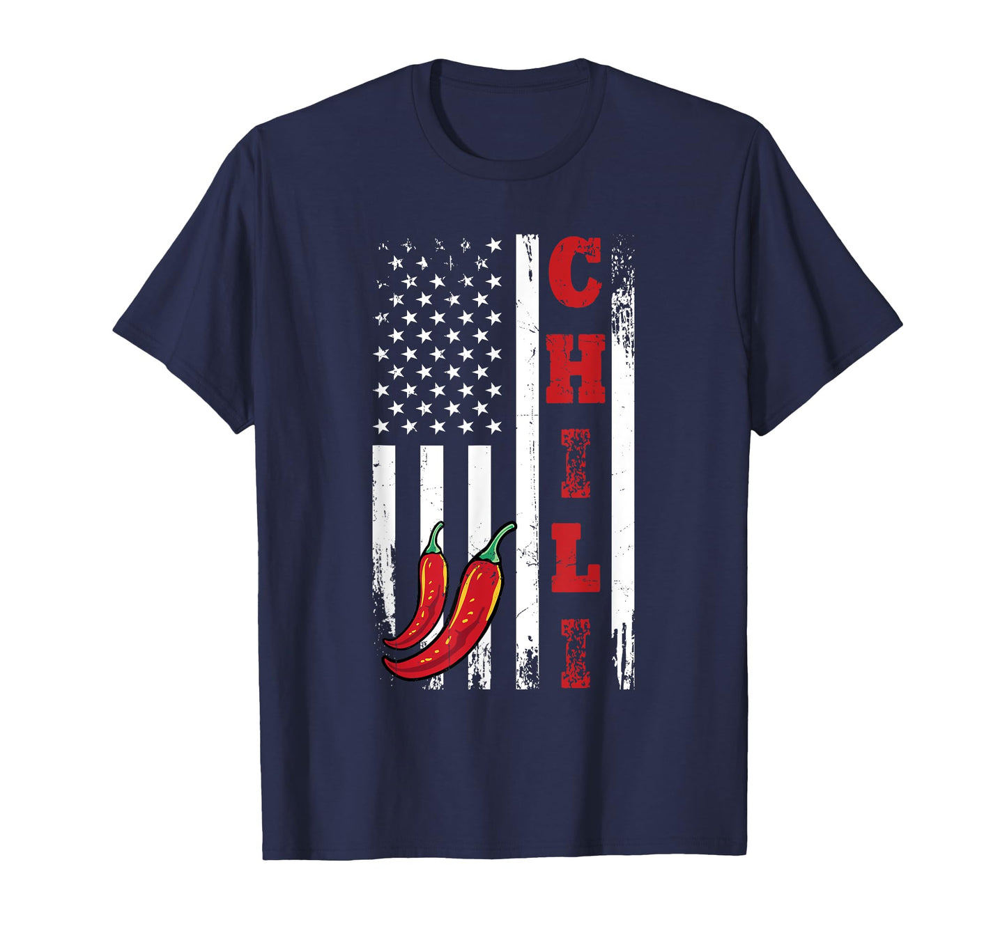 America Chili USA Flag Spicy Red Pepper 4th Of July T-Shirt