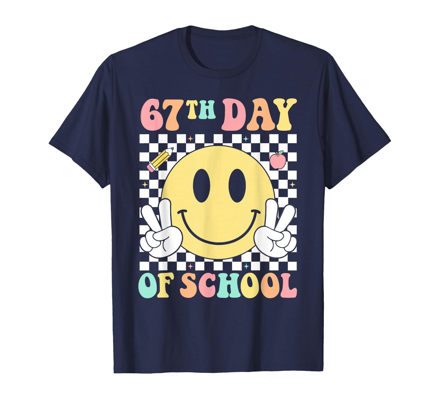 67th Day of School Teacher Kids Funny Six Seven 6 7 Meme T-Shirt