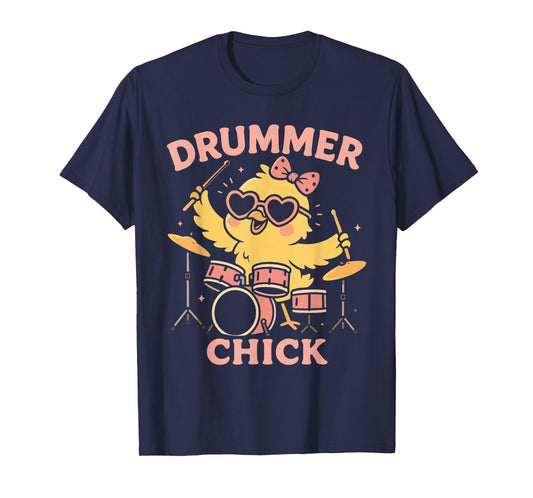 Drummer Chick Funny Drumming For Girls Women T-Shirt