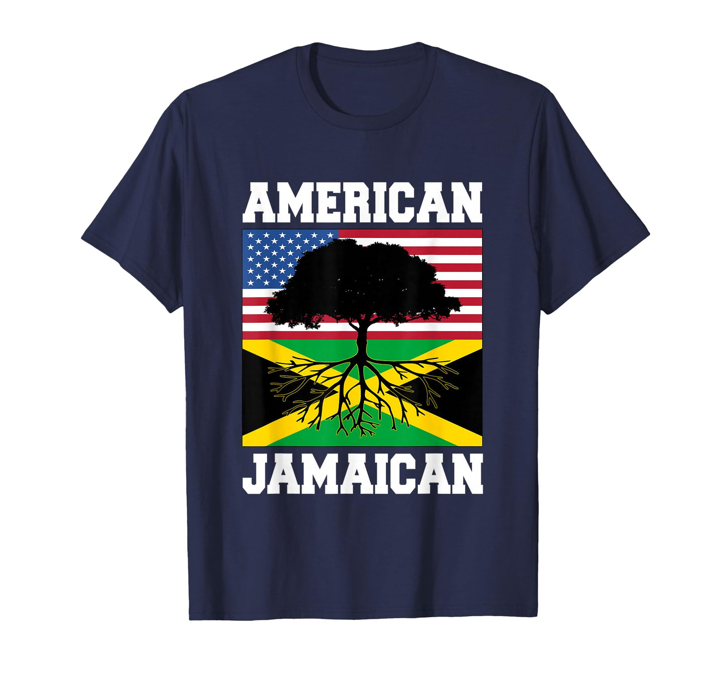 USA Jamaica Flag Jamaican Roots American Born America T-Shirt Small