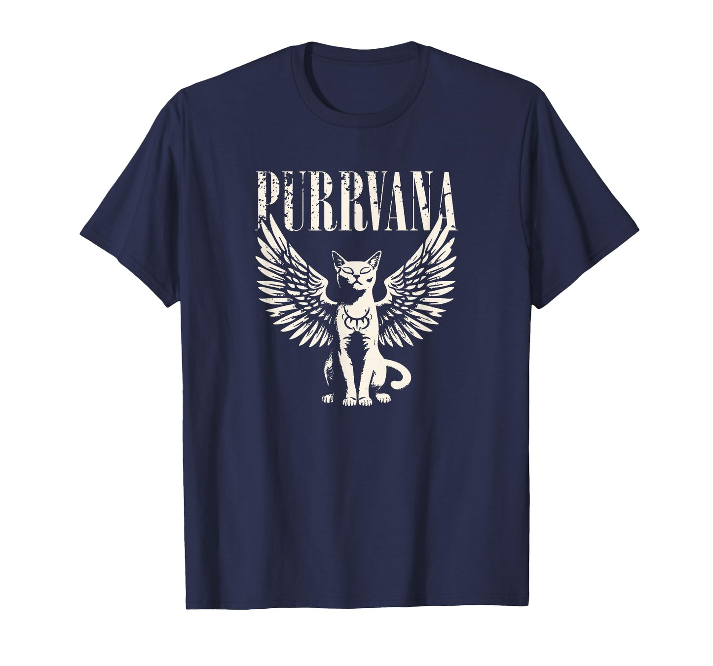 Purrvana Funny Cat Parody 90s Grunge Rock Music T-Shirt